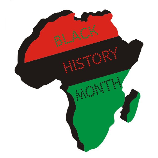 Glittering African Continent Black History Month Rhinestone Iron On